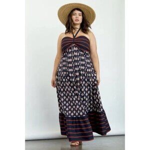 NWOT Anthropologie Zosime Halter Maxi Dress Boho 100% Cotton (Plus Size 18W)